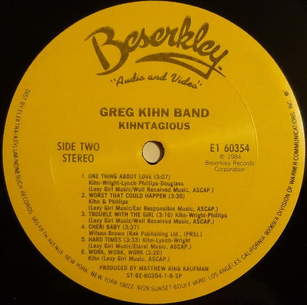 Greg Kihn Band : Kihntagious (LP, Album)