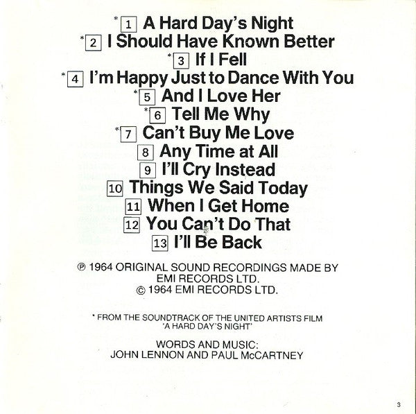 The Beatles : A Hard Day's Night (CD, Album, Mono, RE, Son)