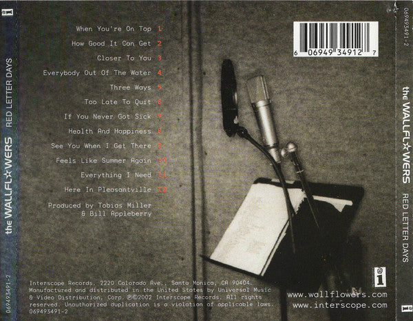 The Wallflowers : Red Letter Days (CD, Album)