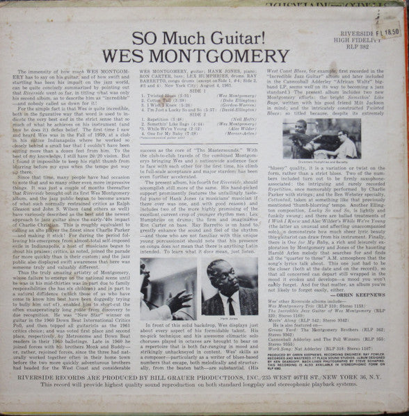 Wes Montgomery : So Much Guitar! (LP, Album, Mono)