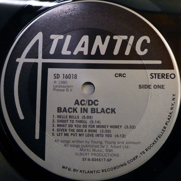 AC/DC : Back In Black (LP, Album, Club, CRC)