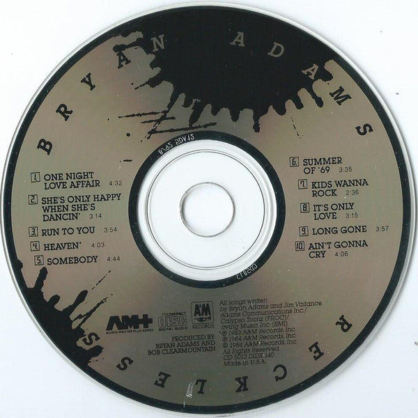 Bryan Adams : Reckless (CD, Album, RE, RP)