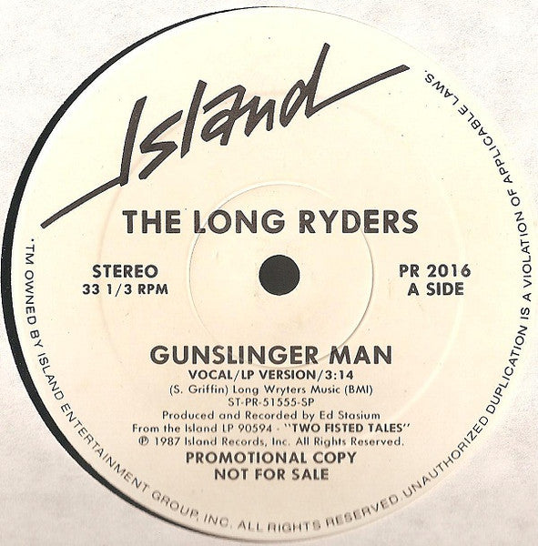 The Long Ryders : Gunslinger Man (12", Single, Promo)