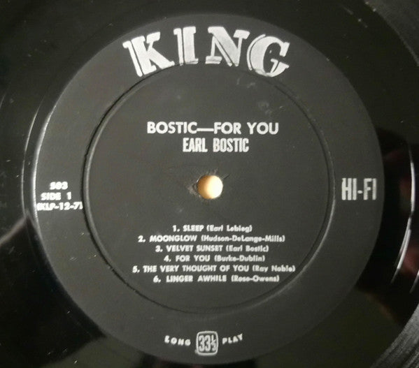 Earl Bostic : For You (LP, Album, Mono)