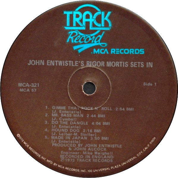 John Entwistle : Rigor Mortis Sets In (LP, Album, Glo)