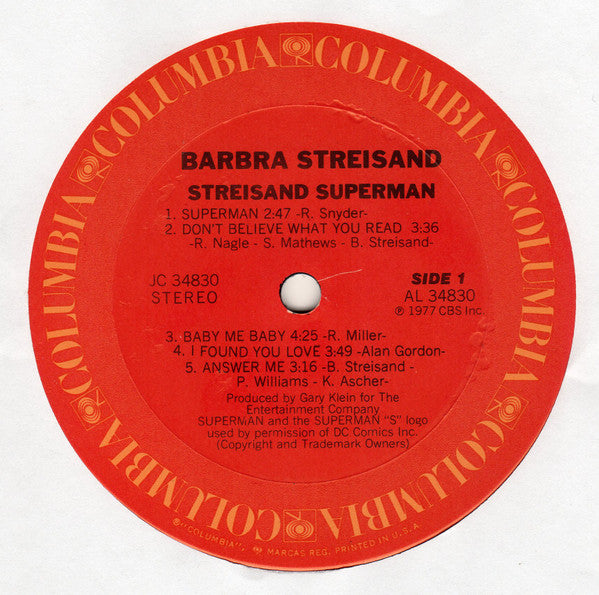 Barbra Streisand : Streisand Superman (LP, Album, Ter)