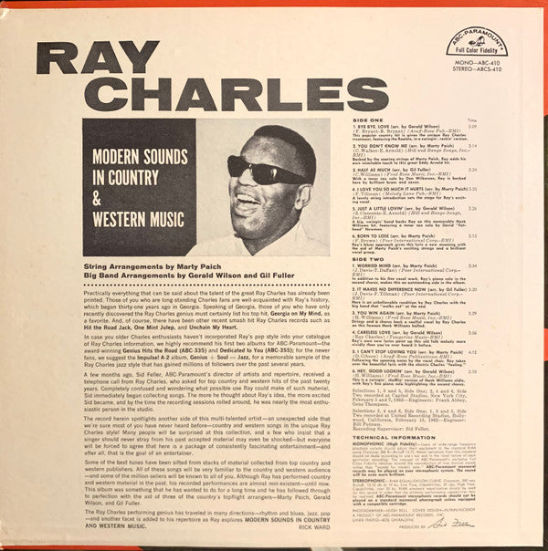 Ray Charles : Modern Sounds In Country And Western Music (LP, Album, RP)