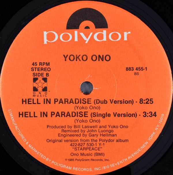 Yoko Ono : Hell In Paradise (12")