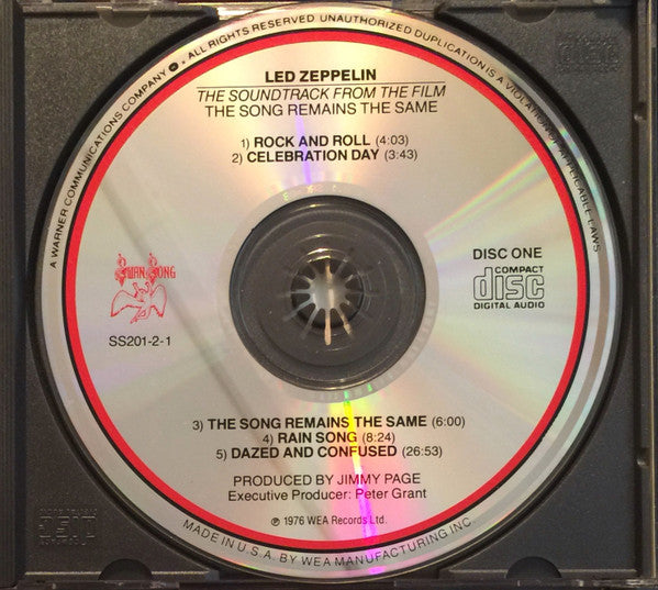 Led Zeppelin : The Soundtrack From The Film The Song Remains The Same (2xCD, Album, RE, SRC)