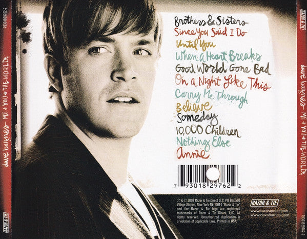 Dave Barnes : Me & You & The World (CD, Album)