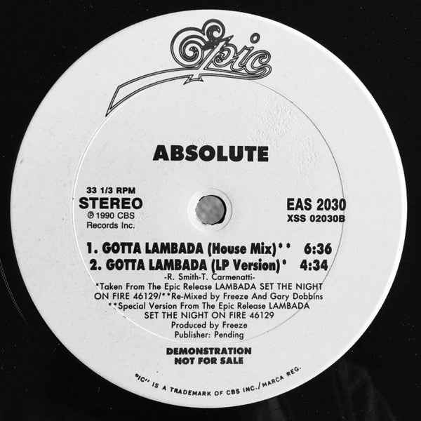 Absolute (6) : Gotta Lambada (12", Promo)
