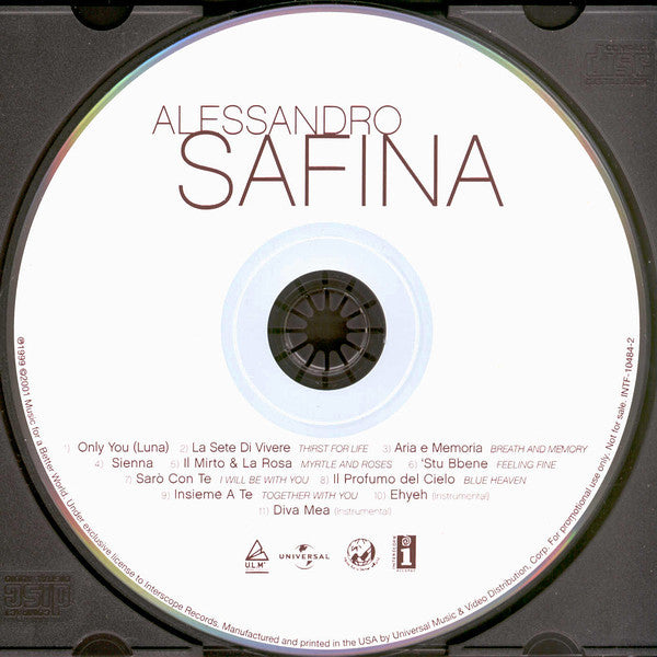 Alessandro Safina : Alessandro Safina (CD, Album, Promo)