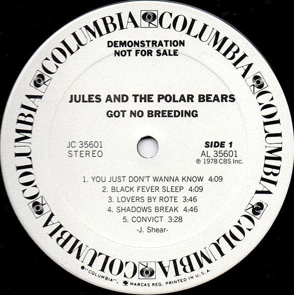 Jules And The Polar Bears : Got No Breeding (LP, Album, Promo, San)