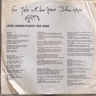John Lennon, The Plastic Ono Band : John Lennon / Plastic Ono Band (LP, Album)
