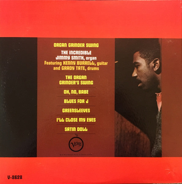 Jimmy Smith Featuring Kenny Burrell And Grady Tate : Organ Grinder Swing (LP, Album, Mono)