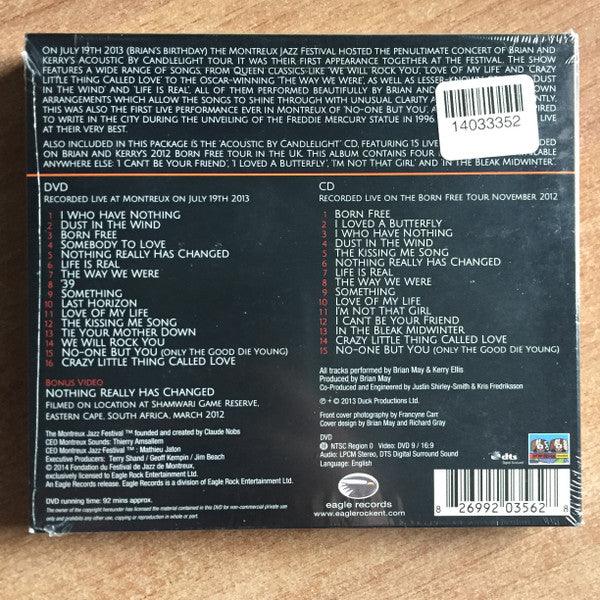 Brian May & Kerry Ellis : The Candlelight Concerts - Live At Montreux 2013 (DVD-V, Multichannel, NTSC + CD, Album)
