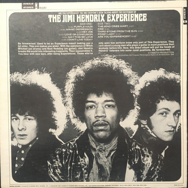 The Jimi Hendrix Experience : Are You Experienced? (LP, Album, RE, San)