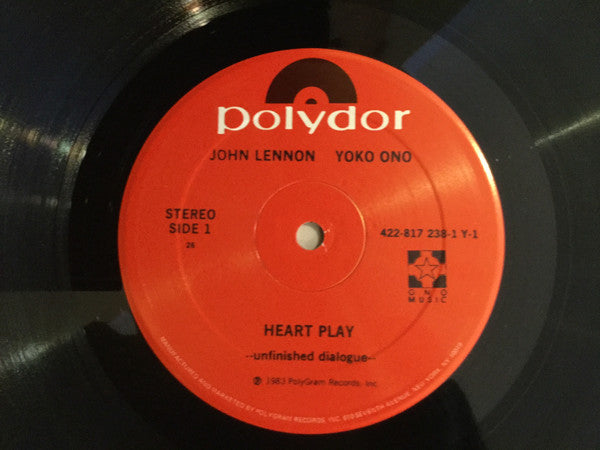 John Lennon & Yoko Ono : Heart Play (LP, Album, PRC)