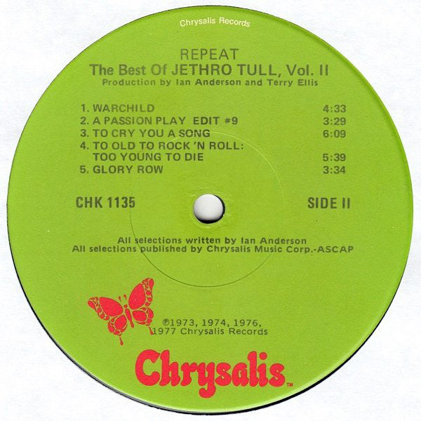 Jethro Tull : Repeat - The Best Of Jethro Tull - Vol. II (LP, Comp, Los)