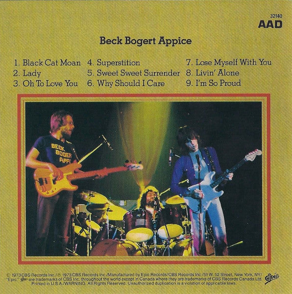 Beck, Bogert & Appice : Beck Bogert Appice (CD, Album, RE)