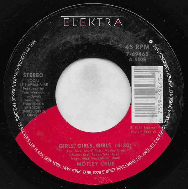 Mötley Crüe : Girls Girls Girls (7", Single, Styrene, All)