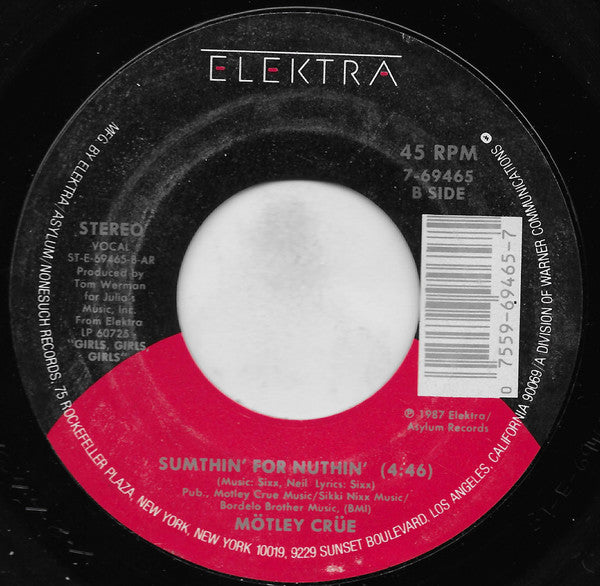 Mötley Crüe : Girls Girls Girls (7", Single, Styrene, All)