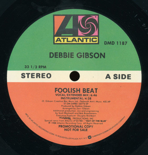 Debbie Gibson : Foolish Beat (12", Single, Promo)