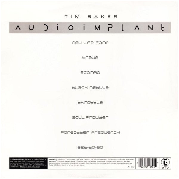 Tim Baker : Audio Implant (2x12", Album)