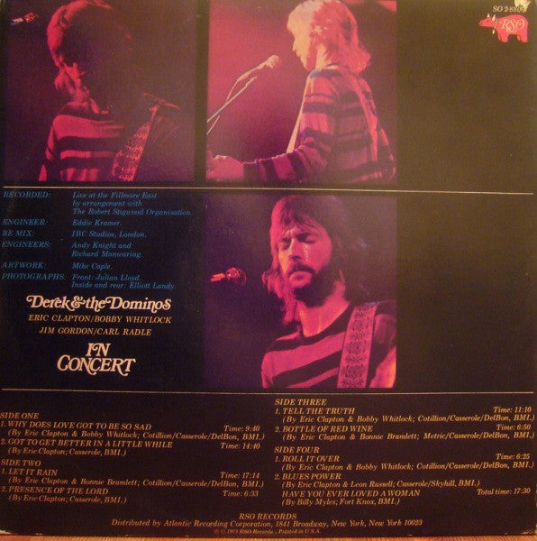 Derek & The Dominos : In Concert (2xLP, Album, RI)