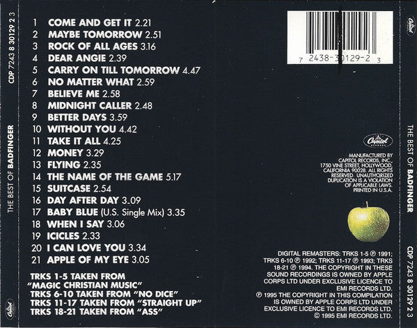 Badfinger : The Best Of Badfinger (CD, Comp, Promo, RM)