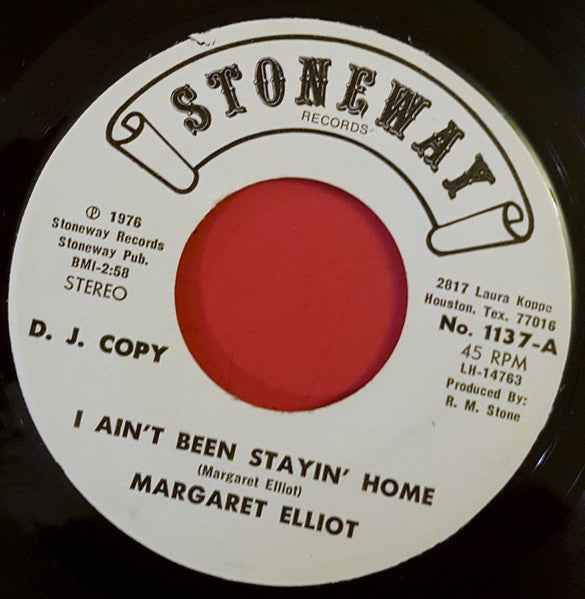 Margaret Elliot : I Ain't Been Stayin' Home (7", Single, Promo)