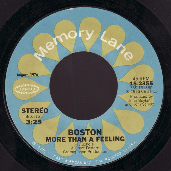 Boston : More Than A Feeling (7", Single, Ter)