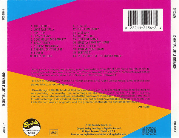Little Richard : The Essential Little Richard (CD, Comp, RP)