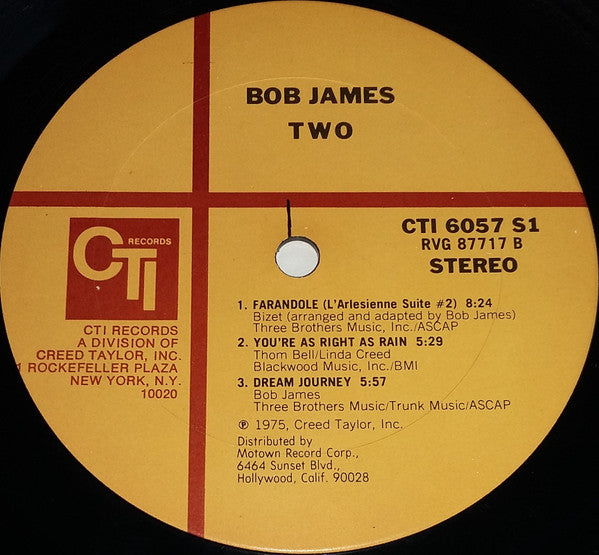 Bob James : Two (LP, Album, Gat)