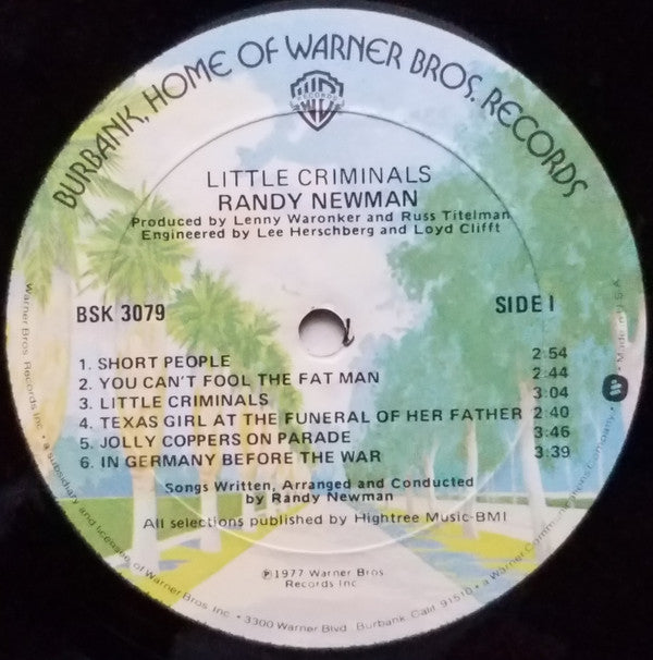 Randy Newman : Little Criminals (LP, Album, Win)
