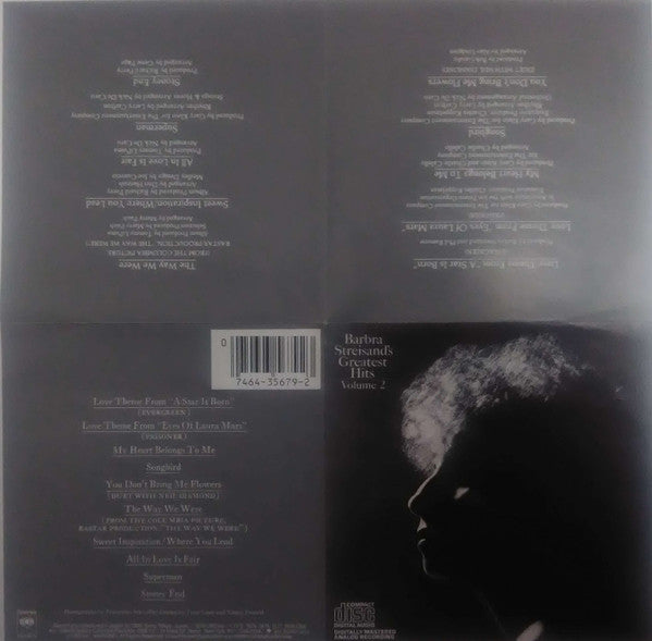 Barbra Streisand : Barbra Streisand's Greatest Hits - Volume 2 (CD, Comp)
