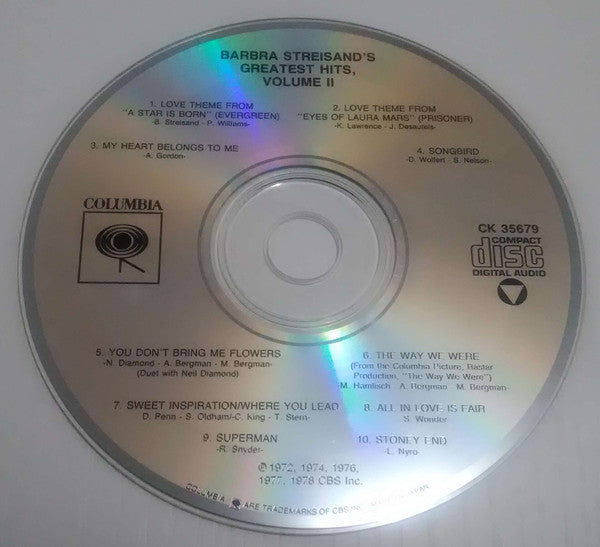 Barbra Streisand : Barbra Streisand's Greatest Hits - Volume 2 (CD, Comp)