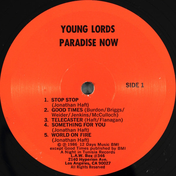 Young Lords (5) : Paradise Now (LP, Album)
