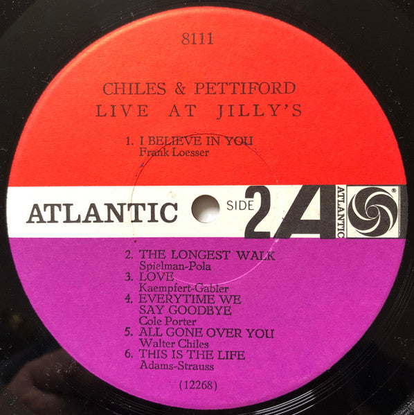 Chiles & Pettiford : Live At Jilly's (LP, Album, Mono)