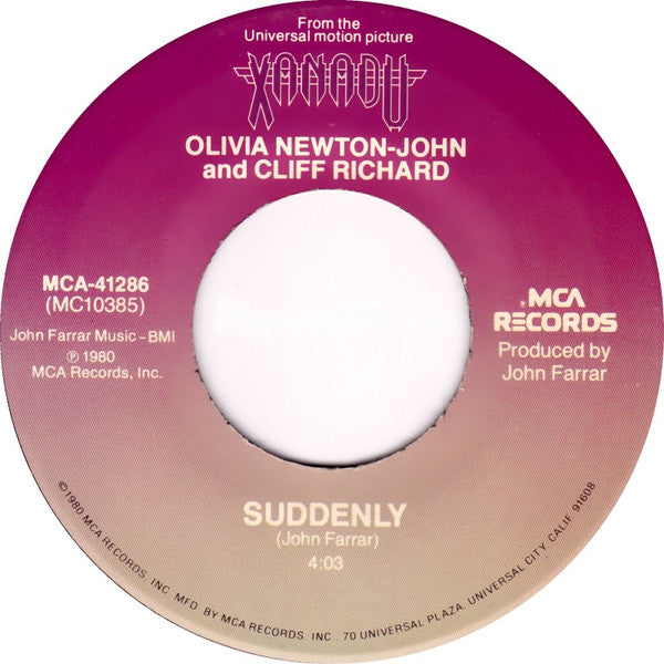 Olivia Newton-John And Cliff Richard : Suddenly (7", Single, Glo)