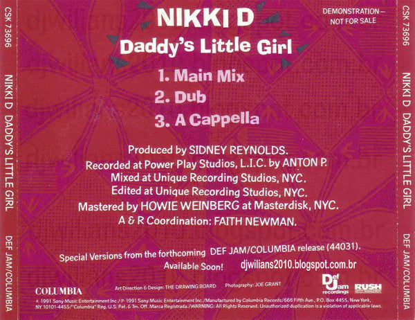 Nikki D : Daddy's Little Girl (CD, Single, Promo)