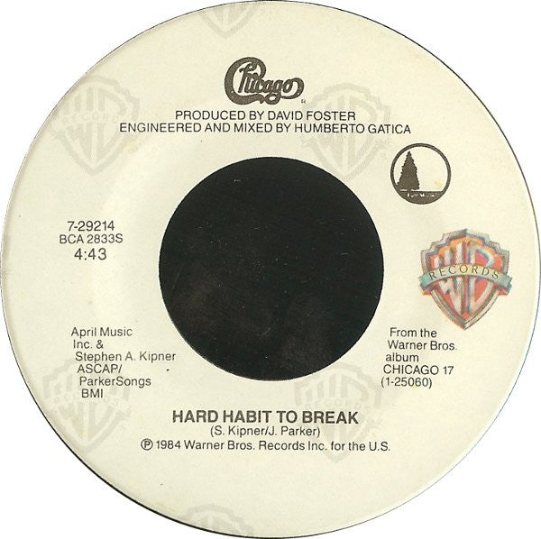 Chicago (2) : Hard Habit To Break (7", Single, Jac)