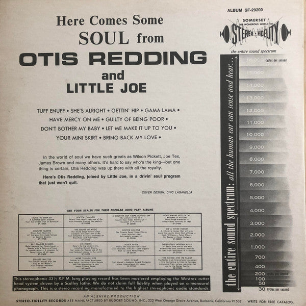 Otis Redding & Little Joe Curtis : Here Comes More Soul (LP, Album, Comp)