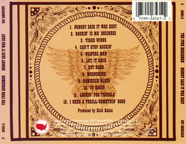 The Four Horsemen : Nobody Said It Was Easy (CD, Album, Spe)