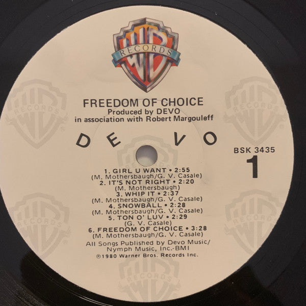 Devo : Freedom Of Choice (LP, Album, Jac)