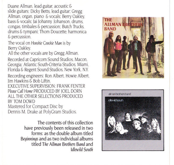 The Allman Brothers Band : Beginnings (CD, Comp, RE)