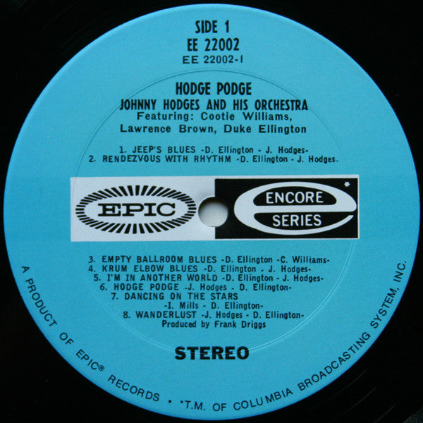 Johnny Hodges And His Orchestra Featuring Duke Ellington, Lawrence Brown & Cootie Williams : Hodge Podge (LP, Comp)