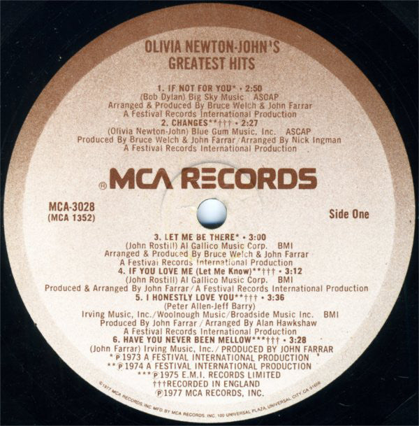 Olivia Newton-John : Olivia Newton-John's Greatest Hits (LP, Comp, Glo)