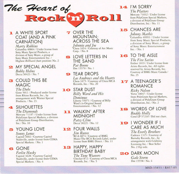 Various : The Heart Of Rock 'N' Roll - 1957 (CD, Comp, RE)