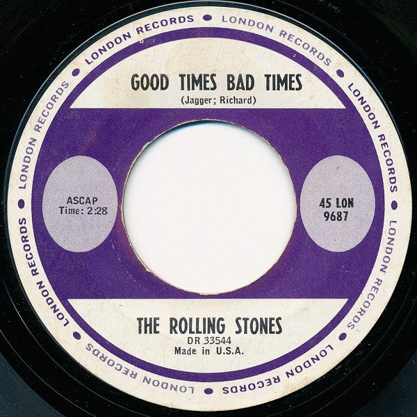 The Rolling Stones : It's All Over Now / Good Times Bad Times (7", Single, Styrene)
